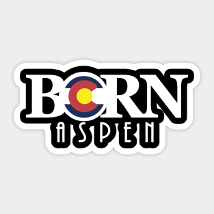 BORN Aspen (long white text) Sticker